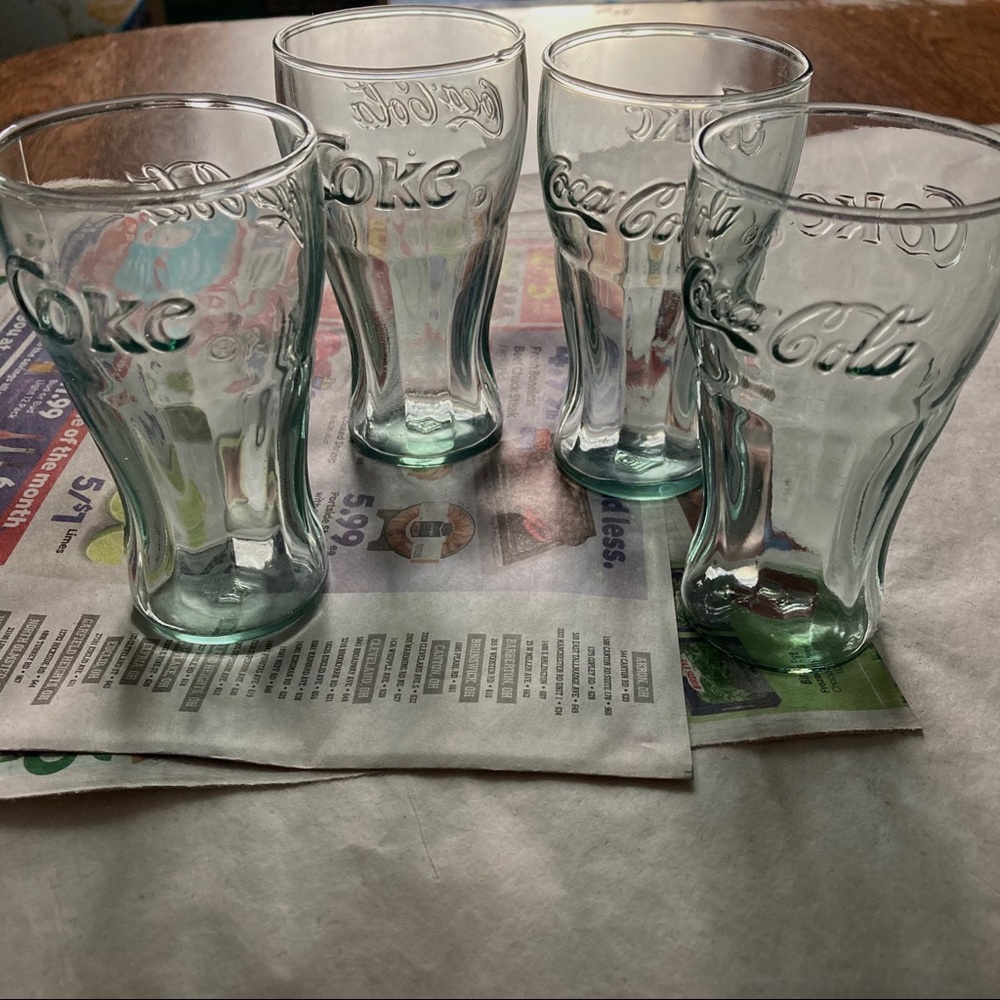 Coca Cola Vintage 6oz Glasses Indiana Glass - Picture 1 of 8